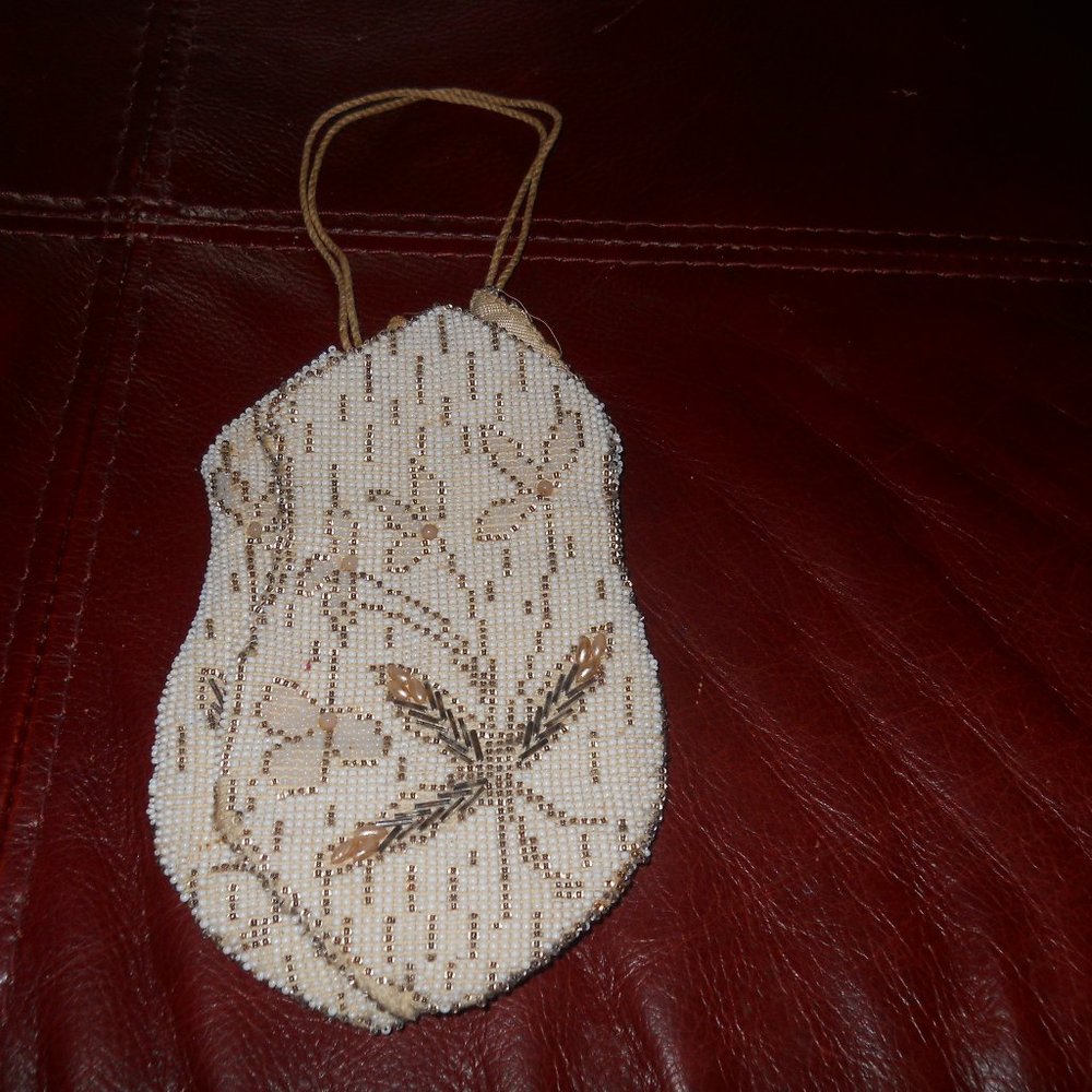 Vintage Beaded Evening Bag, About 4 1/2" W by 8" H